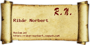 Ribár Norbert névjegykártya